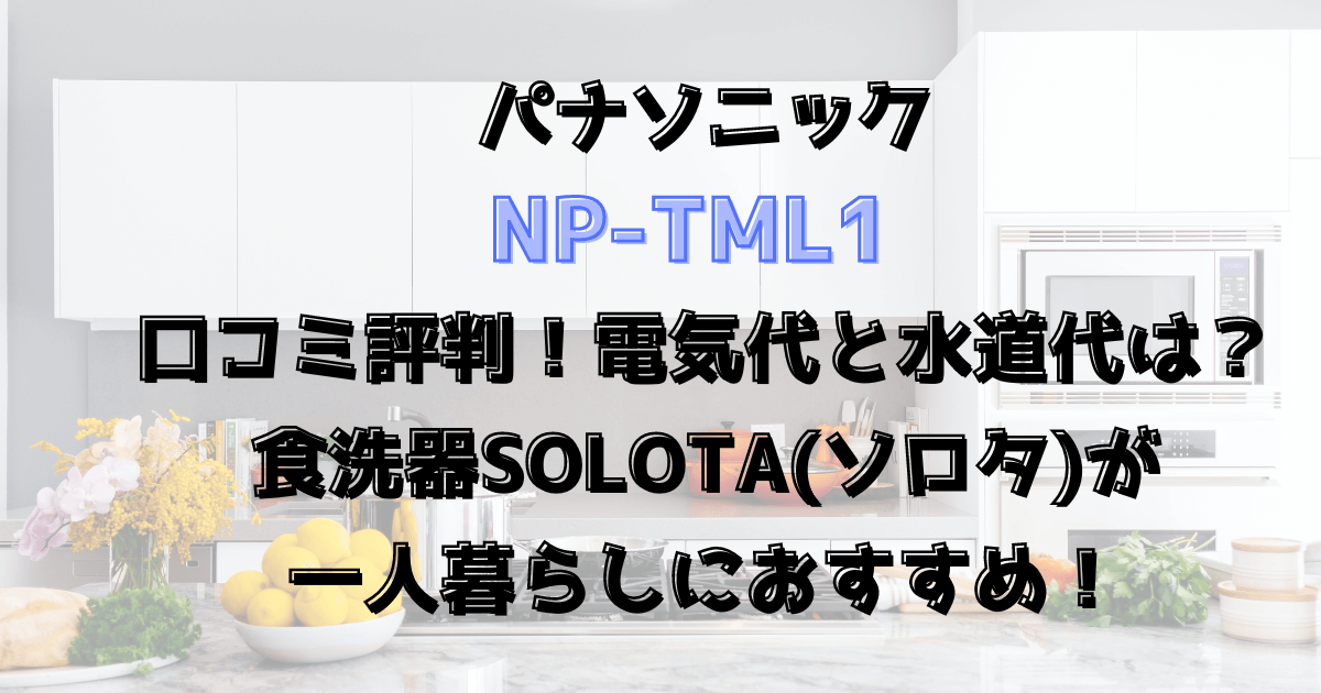 NP-TML1口コミ評判！電気代や水道代は？パナソニック食洗器ソロタ一人暮らしにおすすめ