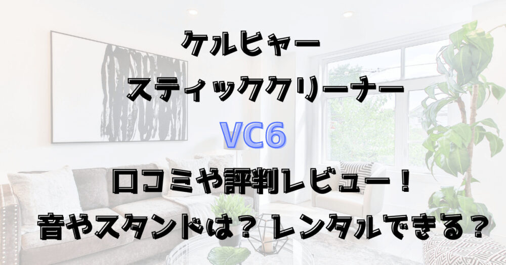 ケルヒャーVC6口コミや評判レビュー！音やスタンドは？レンタルできる？