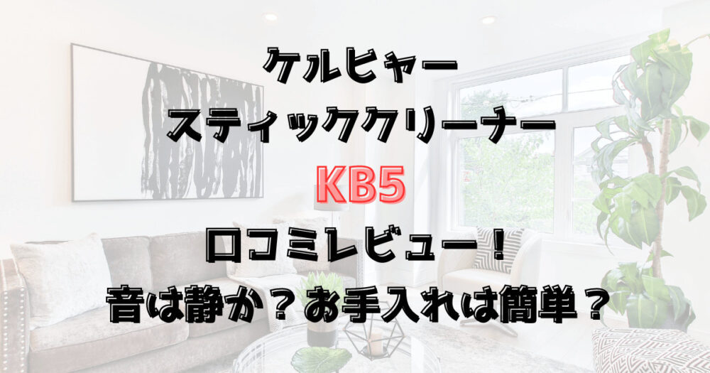 KB5の口コミレビュー！音は静か？お手入れ簡単？ケルヒャーのスティッククリーナー