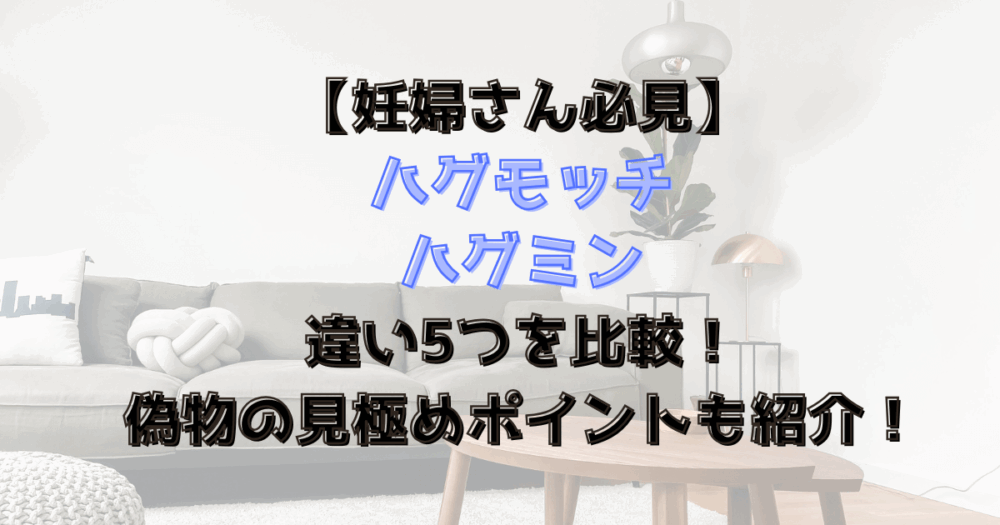 【妊婦さん必見】ハグモッチとハグミンの違い5つを比較！偽物の見極めポイントも